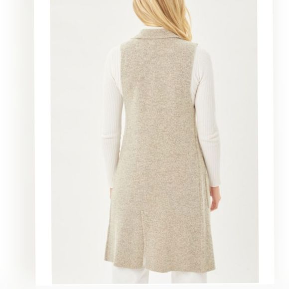 Love Tree Long Silhouette Sweater Vest Cardigan w/ Button Detail Size Medium - Picture 7 of 16